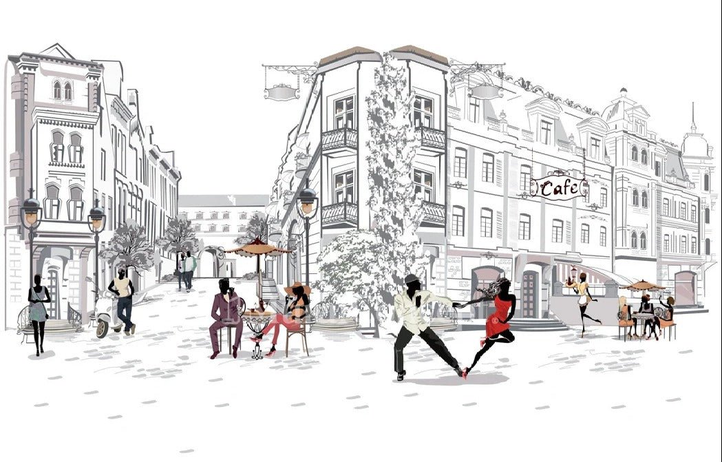 Papier peint panoramique balade parisienne