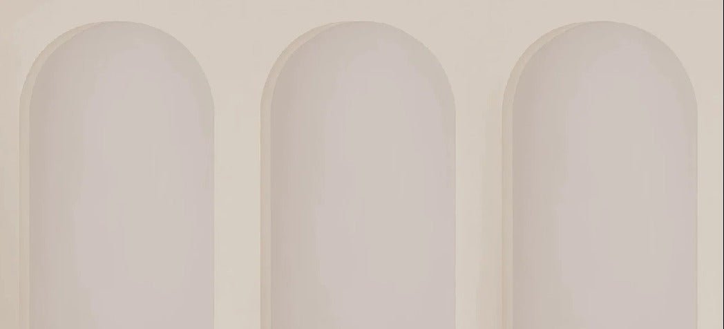 Papier peint panoramique arche beige, mural concept, tendance