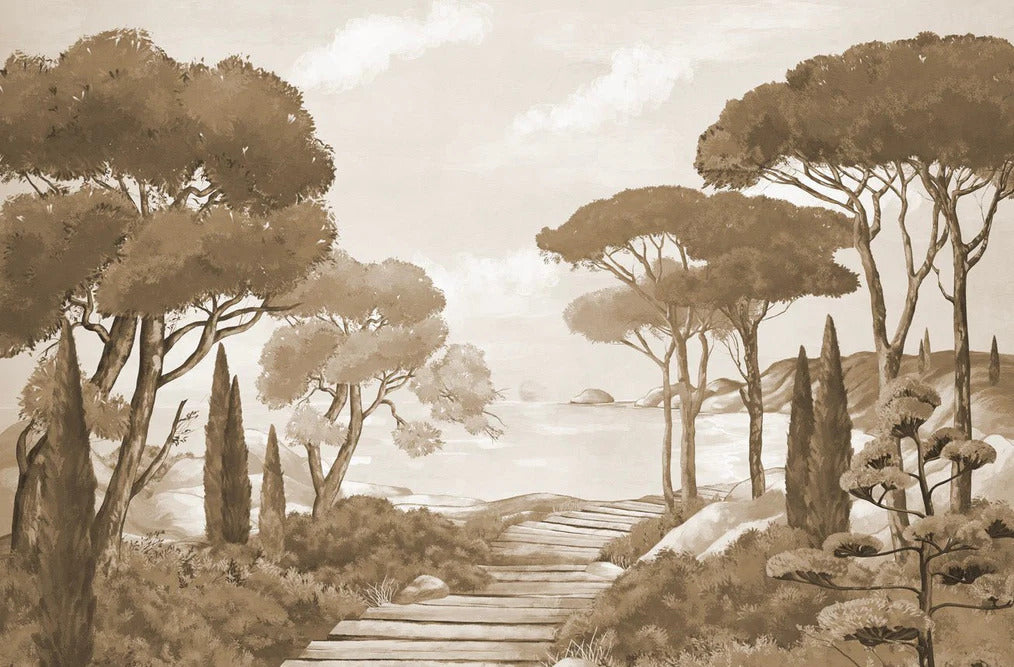 Wallpaper stroll in the calanques monochrome