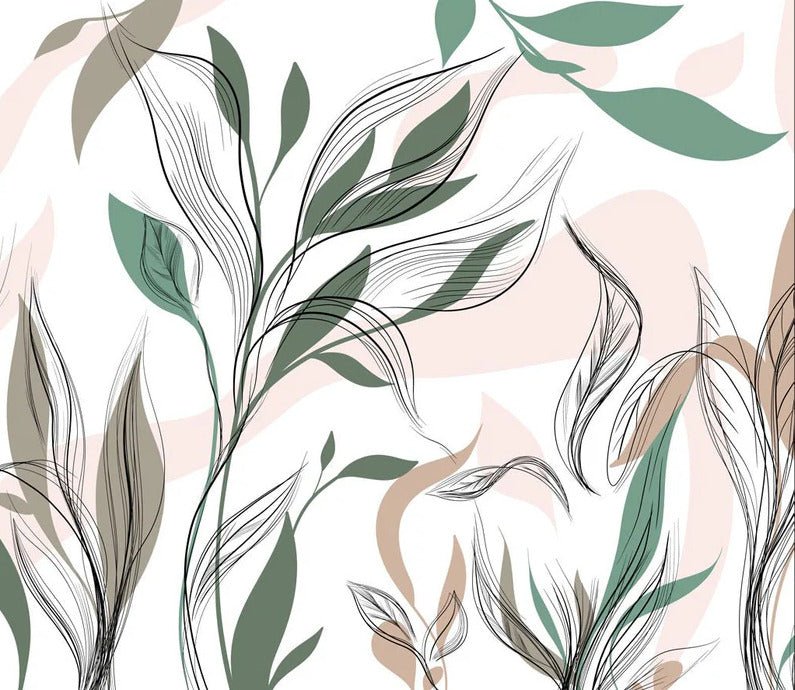 Graphic flower panoramic wallpaper