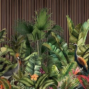 Papier peint panoramique tasseau végétal, XXL, tendance