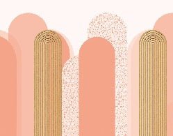 Carta da parati grafica art déco in rosa