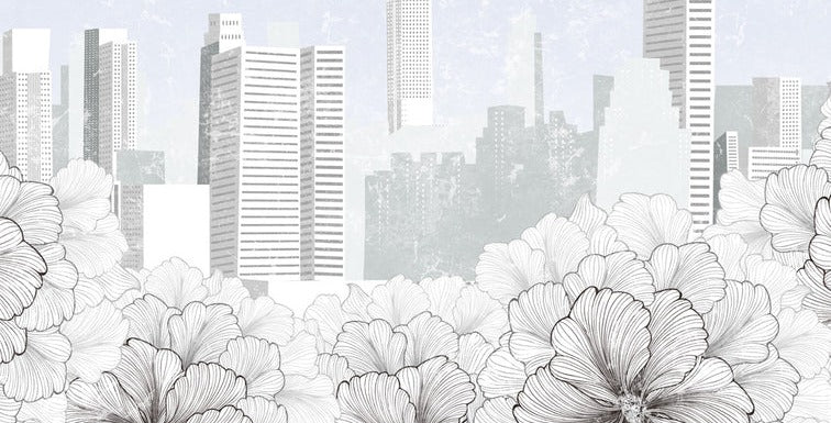 Carta da parati moderna in bianco e nero della città di New York
