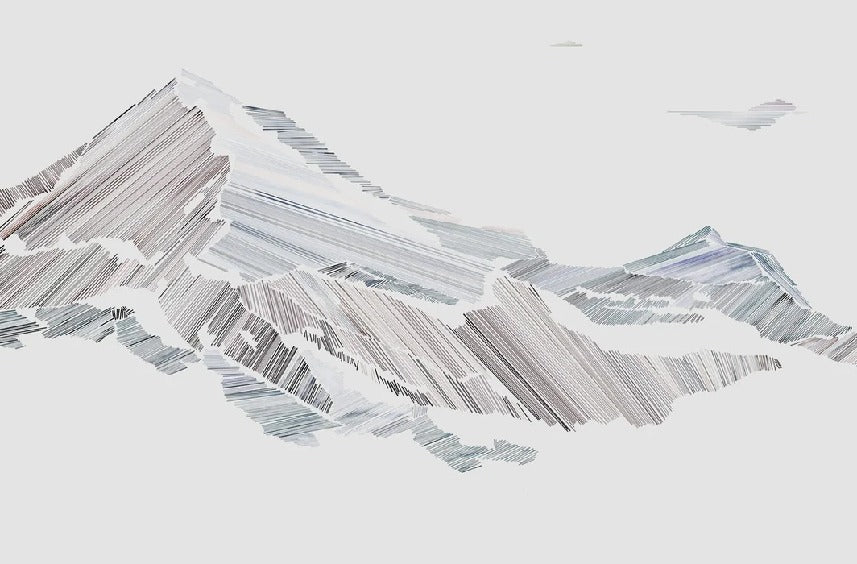 Papier peint restaurant montagne graphique style, XXL, tendance