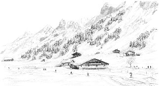 Papier peint Clusaz ski fond montagne Confins