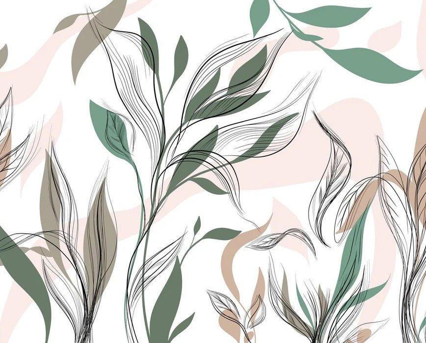 Papier peint panoramique fleur graphique, XXL, tendance