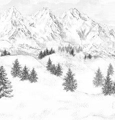 Papier peint montagne sommets de Chamonix, XXL, tendance