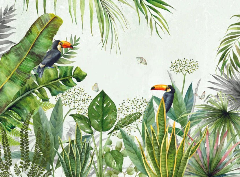 Jungle exotic bird wallpaper