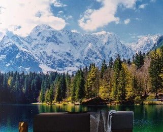 Papier peint panoramique Lac de montagne en Haute Savoie, XXL, tendance