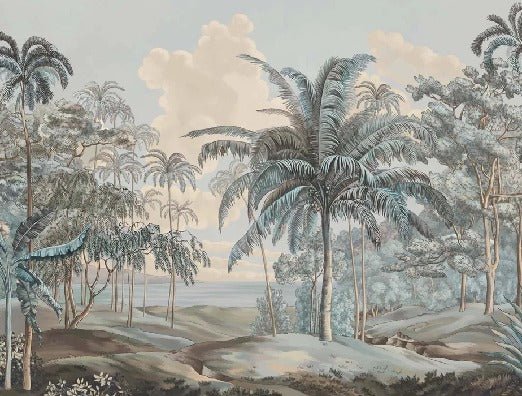 Papier peint paysage Célèbes bleuté, XXL, tendance