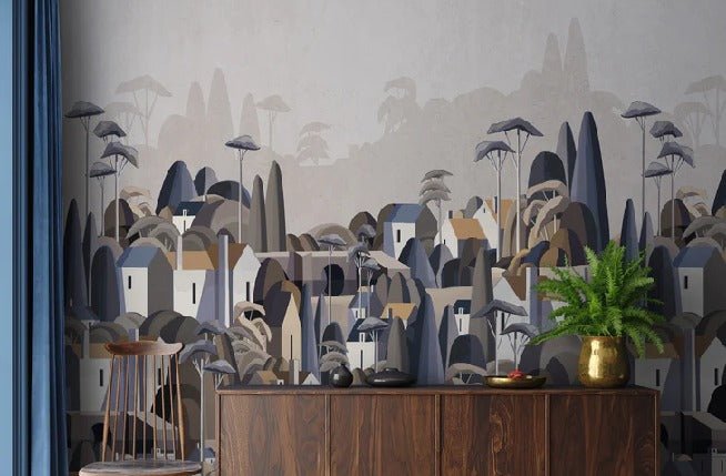 Papier peint village maisons exotiques, XXL, tendance