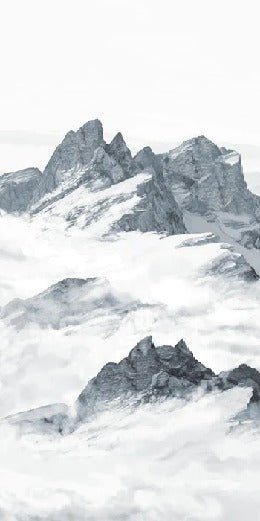 Papier peint panoramique montagne bleu