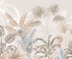 Papier peint panoramique jungle terracotta