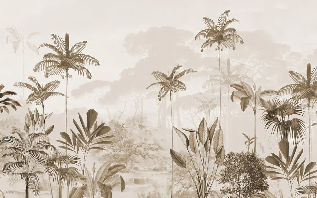 Papier peint panoramique jungle eden sépia, XXL, tendance