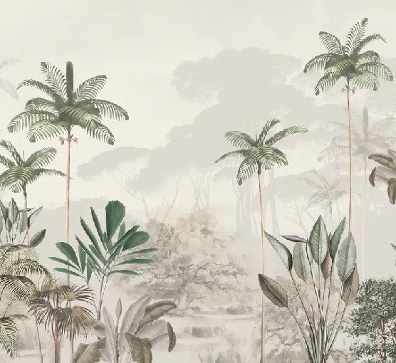 Papier peint panoramique jungle eden vert
