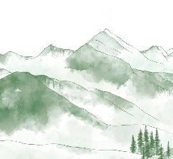 Tapete Bergkette Aravis grün Wald