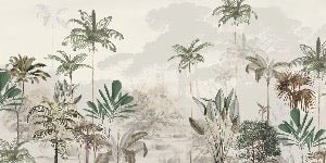 Papier peint panoramique jungle eden vert