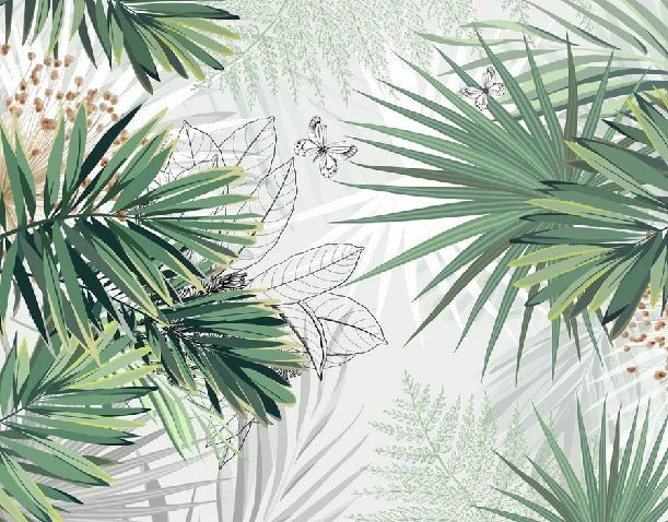 Papier peint panoramique nature green palm
