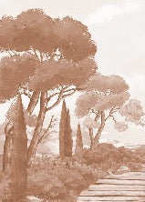 Carta da parati Passeggiata nei torrenti in terracotta