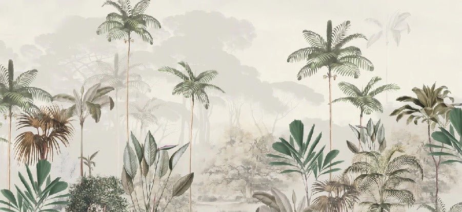 Papier peint panoramique jungle eden vert