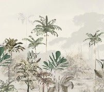 Papier peint panoramique jungle eden vert