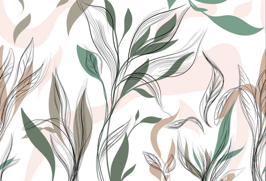 Papier peint panoramique fleur graphique, XXL, tendance