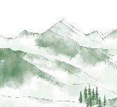 Tapete Bergkette Aravis grün Wald