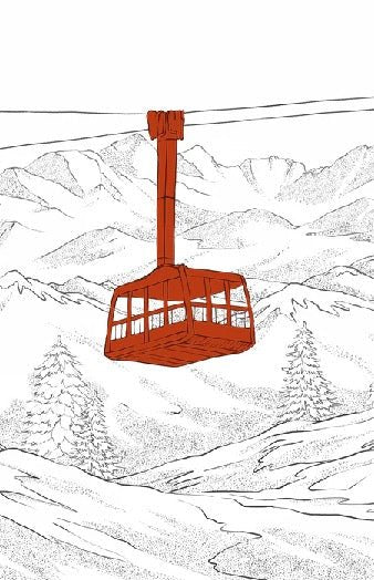 Tapete La Plagne Gondelbahn rot