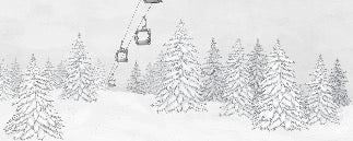 Papel pintado blanco y negro góndola montaña
