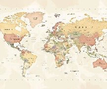 Panorama-Tapete Weltkarte Erkundung