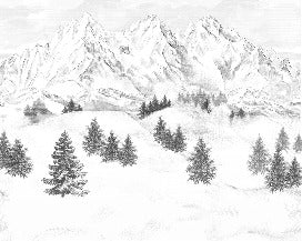 Papier peint montagne sommets de Chamonix, XXL, tendance