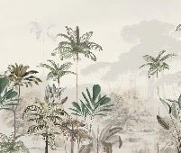 Papier peint panoramique jungle eden vert