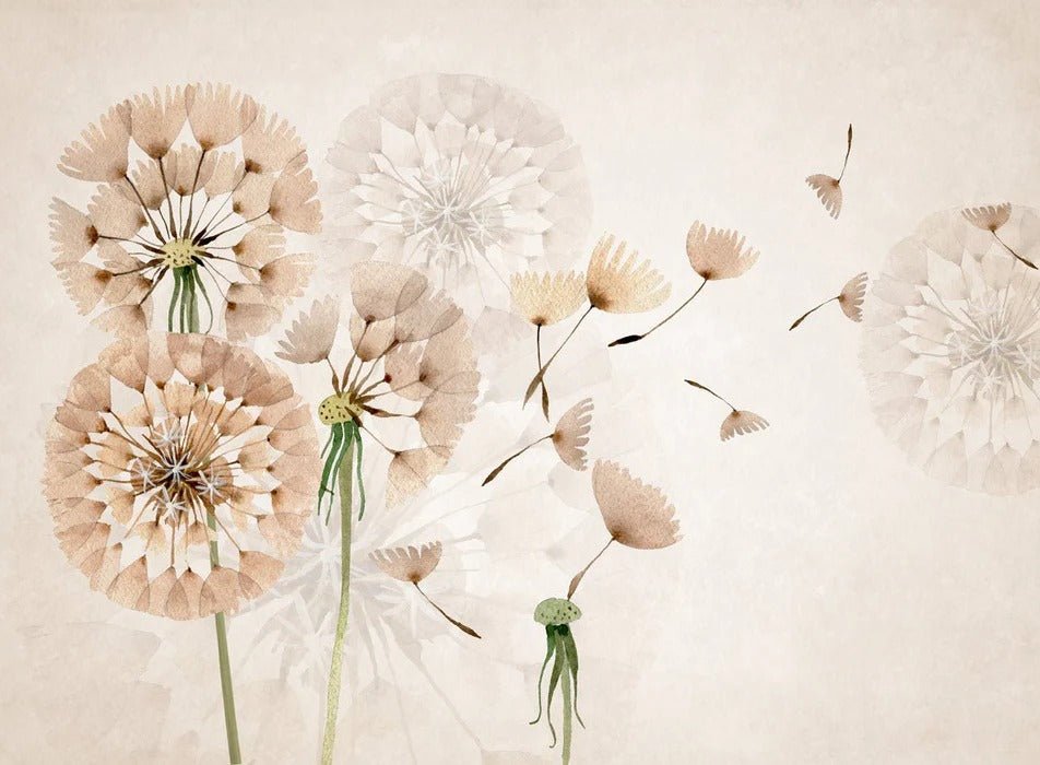 Papier peint fleur pissenlit