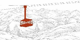 Tapete La Plagne Gondelbahn rot