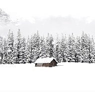 Carta da parati panoramica per chalet di montagna