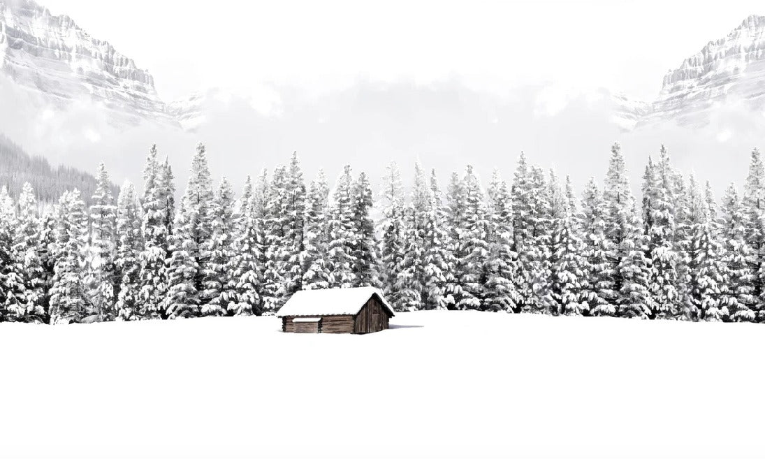 Papier peint panoramique chalet en montagne, XXL, tendance