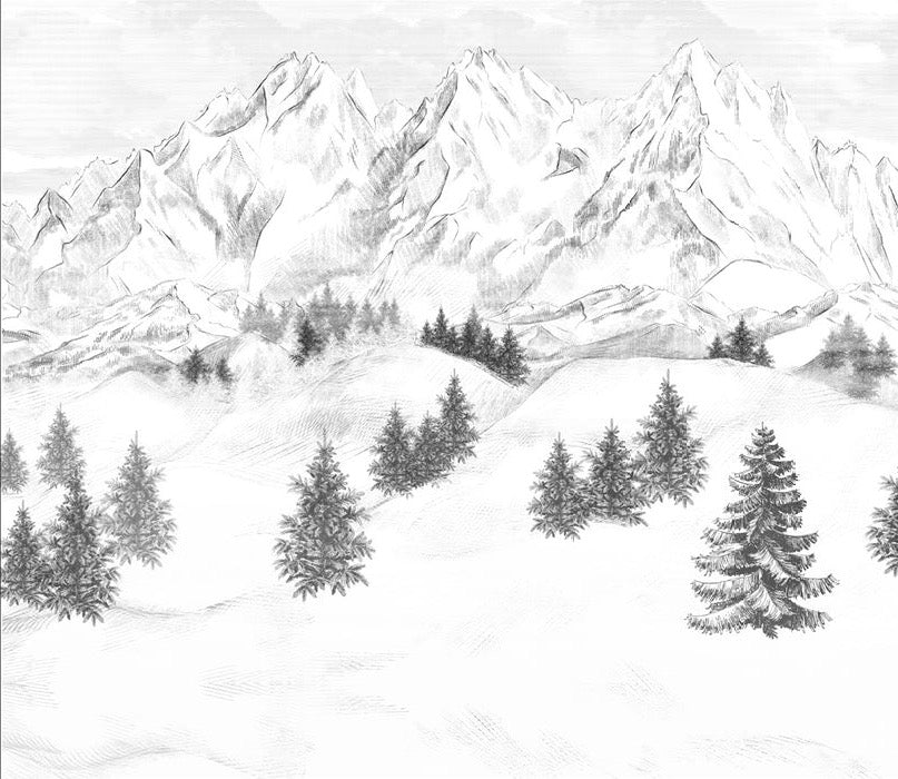 Papier peint montagne sommets de Chamonix