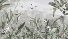 Papier peint mirage tropical, mural concept, tendance