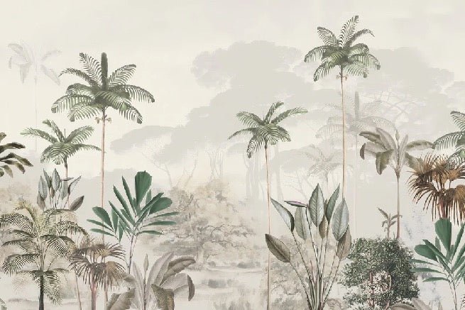 Papier peint panoramique jungle eden vert