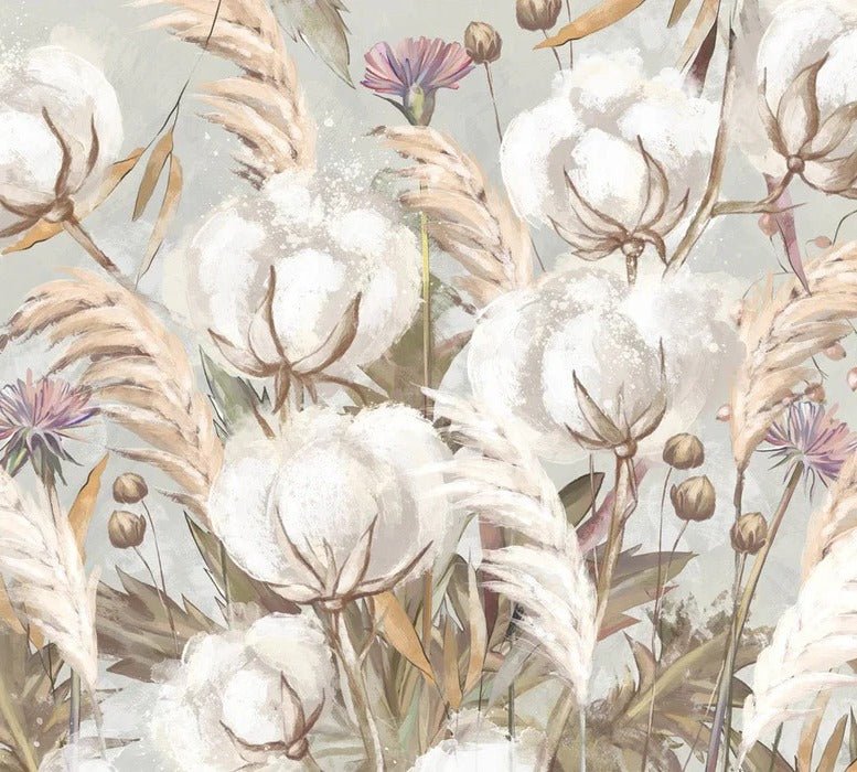 Papier peint panoramique fleur coton