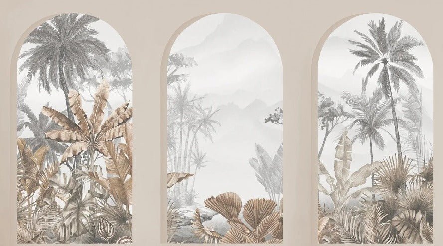 Papier peint arches tropicales sépia, XXL, tendance