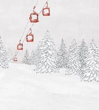 Papier peint montagne télécabine rouge, XXL, tendance