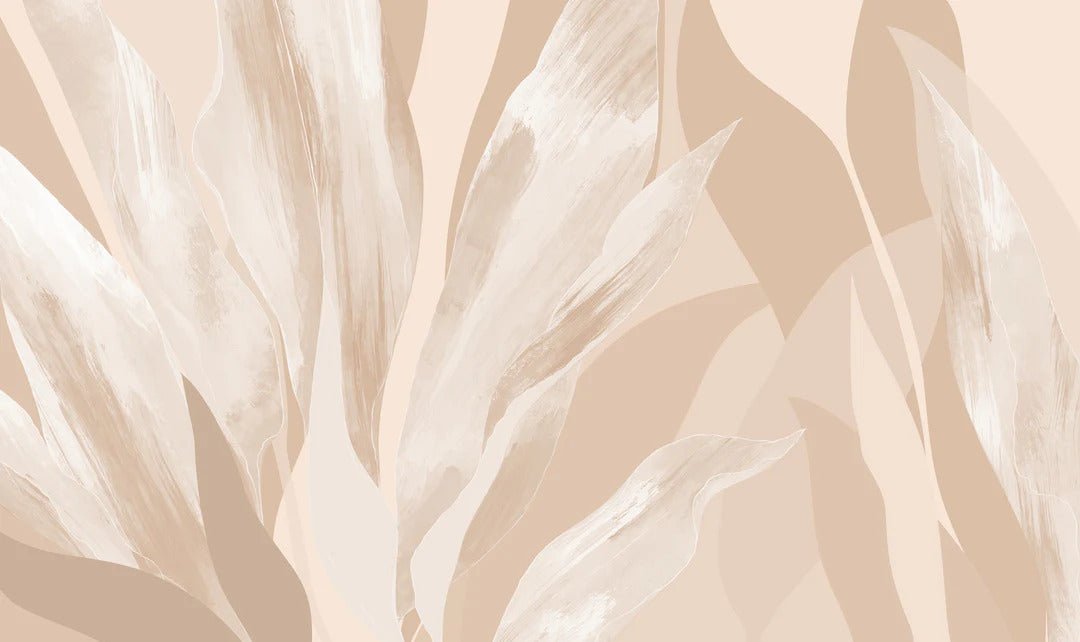 Carta da parati in tessuto floreale beige