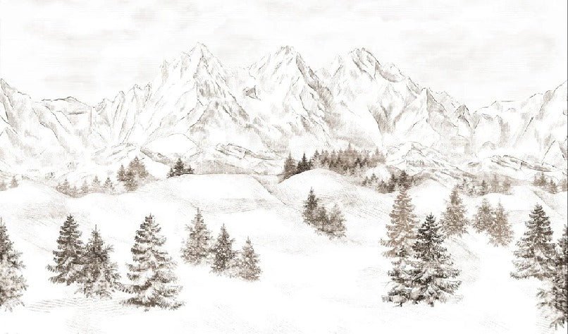 Papier peint montagne massif des Alpes, XXL, tendance