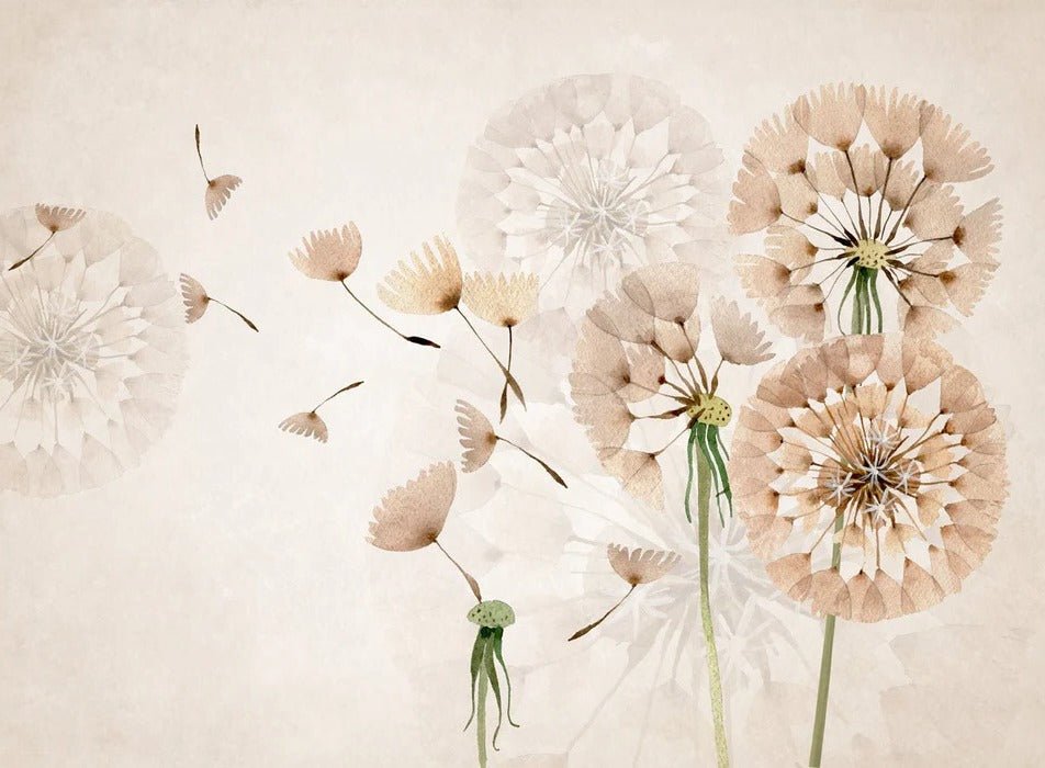 Papier peint fleur pissenlit