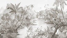 Picturesque jungle panoramic wallpaper