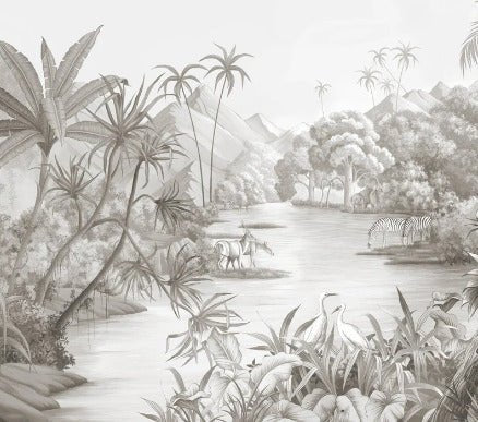 Papier peint panoramique jungle pittoresque