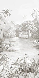 Picturesque jungle panoramic wallpaper
