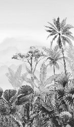 Papier peint tendance tropical noir et blanc, XXL, tendance