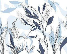 Blue graphic flower wallpaper